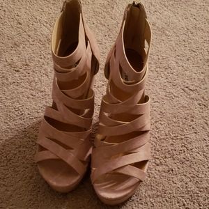 Criss Cross Wedge Heel
